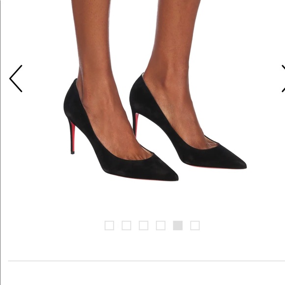 CHRISTIAN LOUBOUTIN BLACK SUEDE HEELS - Picture 1 of 13